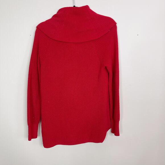 Michael Kors Cowl Neck Sweater Womens XSmall XS Red Cotton Blend Knit - Picture 2 of 8